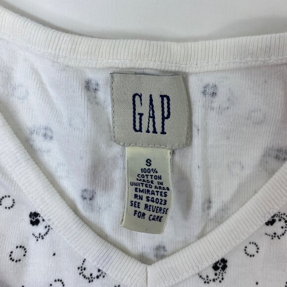 GAP Womens Set of 2 Shirts Long Short Sleeve Flowers White Purple Size Small - Picture 7 of 7